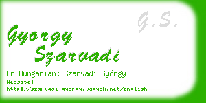 gyorgy szarvadi business card